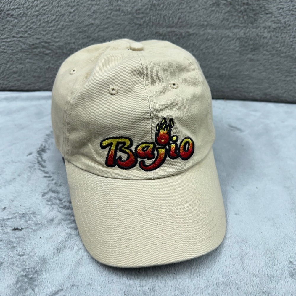 Bajio Baseball Cap Mens One Size Tan Good Flame Logo Embroidered‎ Cotton Hat